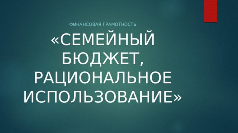 «Семейный кошелек.Стратегия успеха»