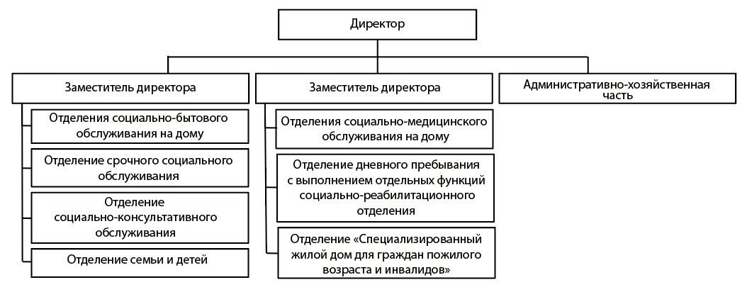 Структура ГБУ «Комплексный центр социального обслуживания населения Краснобаковского района»